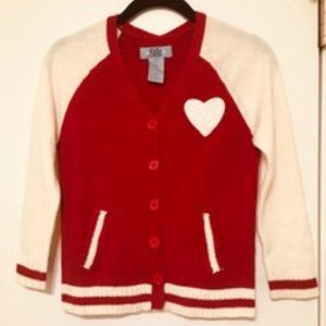 Heart vintage looking Letterman sweater